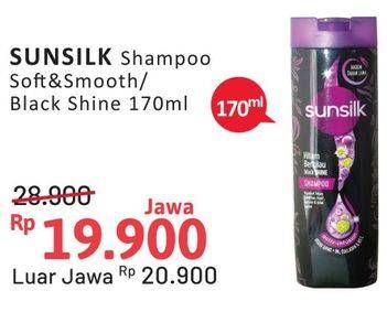 Promo Harga SUNSILK Shampoo Soft Smooth, Black Shine 170 ml - Alfamidi