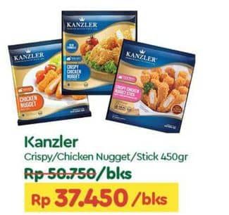 Promo Harga Kanzler Chicken Nugget Crispy, Original, Stick Crispy 450 gr - TIP TOP