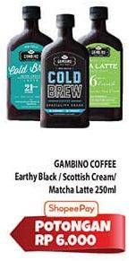 Promo Harga Gambino Coffee Cold Brew Black, Cold Brew Scottish Cream, Matcha Latte 250 ml - Hypermart