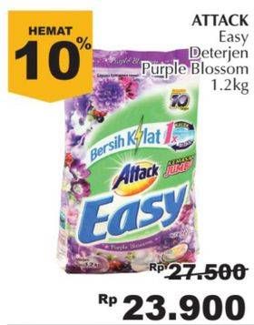 Promo Harga ATTACK Easy Detergent Powder Purple Blossom 1200 gr - Giant