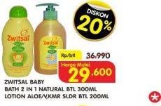 Promo Harga ZWITSAL Natural Baby Bath 300ml/Natural Baby Hair Lotion 200ml  - Superindo