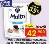 Promo Harga MOLTO Pure Softerner, All in 1 Morning Fresh 1600 mL  - Superindo
