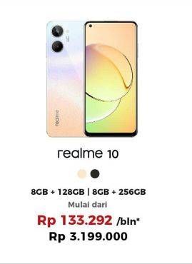 Promo Harga Realme 10 Smartphone 8GB + 128GB, 4GB + 128GB  - Erafone