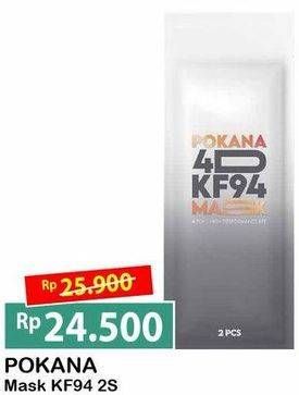 Promo Harga POKANA Face Mask KF94 4D 2 pcs - Alfamart