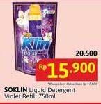 Promo Harga So Klin Liquid Detergent + Anti Bacterial Violet Blossom 750 ml - Alfamidi
