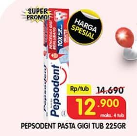 Promo Harga Pepsodent Pasta Gigi Pencegah Gigi Berlubang 225 gr - Superindo