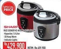 Promo Harga SHARP KS-N18MG | Rice Cooker 1.8ltr BL/RD, SL, PK 1800 ml - Hypermart