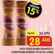 Promo Harga RUDY HADISUWARNO Daily Shampoo / Conditioner Ginseng + Vit. B5 200 ml - Superindo