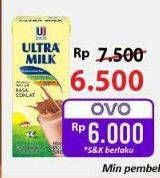 Promo Harga Ultra Milk Susu UHT Coklat, Full Cream 250 ml - Alfamart