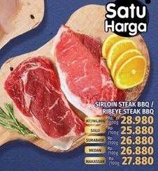 Promo Harga SIRLOIN STEAK BBQ / RIB EYE STEAK BBQ  - LotteMart