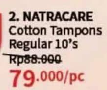 Promo Harga Natracare Cotton Tampons Regular Applicator, Regular NonApplicator 10 pcs - Guardian