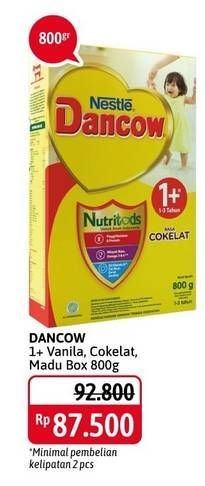 Promo Harga DANCOW Nutritods 1+ Cokelat, Madu, Vanila 800 gr - Alfamidi