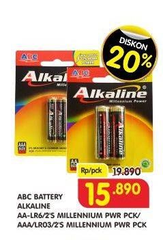 Promo Harga ABC Battery Alkaline LR-6, LR-03 2 pcs - Superindo
