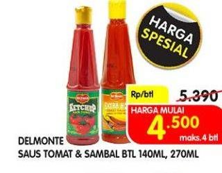 Promo Harga DEL MONTE Saus Tomat & Sambal 140 mL/ 270 mL  - Superindo