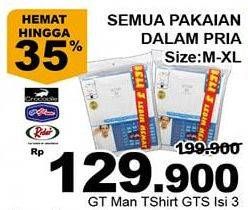 Promo Harga GT MAN T-Shirt 3 pcs - Giant