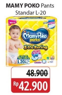 Promo Harga Mamy Poko Pants Xtra Kering L20 20 pcs - Alfamidi