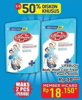 Promo Harga Lifebuoy Body Wash Cool Fresh 400 ml - Hypermart