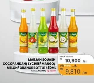Promo Harga Marjan Syrup Squash Coco Pandan, Leci, Mango, Melon, Orange 450 ml - Carrefour