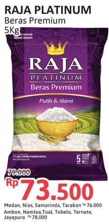 Promo Harga Raja Platinum Beras Slyp Super 5000 gr - Alfamidi