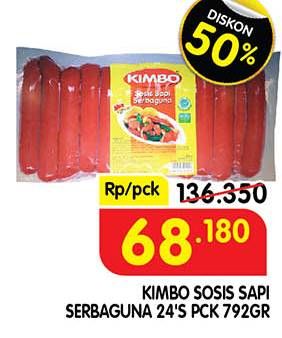 Promo Harga Kimbo Sosis Sapi Serbaguna 792 gr - Superindo