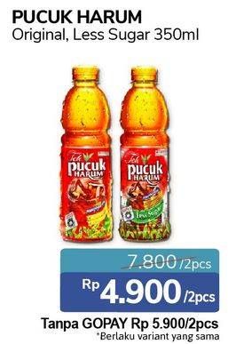 Promo Harga TEH PUCUK HARUM Minuman Teh Original, Less Sugar per 2 botol 350 ml - Alfamidi