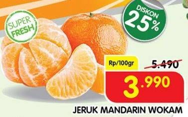 Promo Harga Jeruk Mandarin Wokam per 100 gr - Superindo