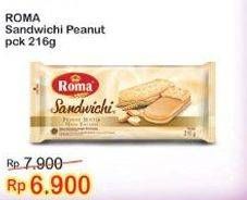 Promo Harga ROMA Sandwich Peanut Butter 216 gr - Indomaret