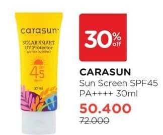 Promo Harga Carasun Solar Smart UV Protector Spf 45 30 ml - Watsons