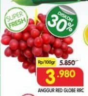 Promo Harga Anggur Red Globe RRC per 100 gr - Superindo