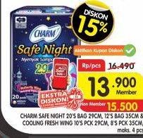 Promo Harga CHARM Safe Night/CHARM Extra Comfort Cooling Fresh  - Superindo