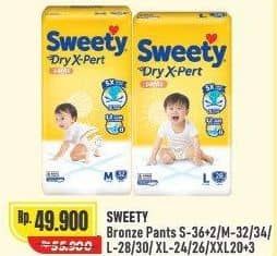 Promo Harga Sweety Bronze Pants Dry X-Pert S36+2, M32, M34, L28, L30, XL24, XL26, XXL20 20 pcs - Alfamart