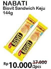 Promo Harga NABATI Bisvit Marie Sandwich Cheese Cream per 2 bungkus 144 gr - Alfamart
