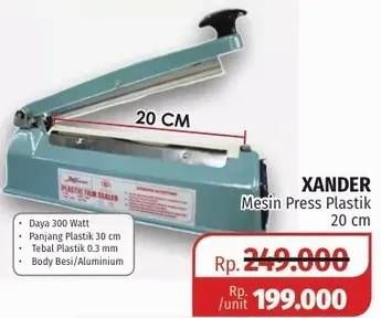 Promo Harga XANDER Mesin Press Plastik 20 Cm  - Lotte Grosir