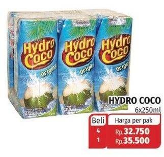 Promo Harga HYDRO COCO Minuman Kelapa Original per 6 pcs 250 ml - Lotte Grosir