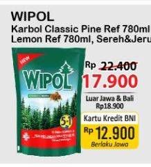 Promo Harga WIPOL Karbol Wangi Cemara, Lemon 780 ml - Alfamart