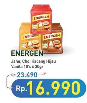 Promo Harga Energen Cereal Instant Jahe, Chocolate, Kacang Hijau, Vanilla per 10 sachet 30 gr - Hypermart