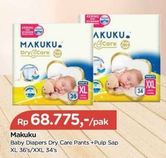 Promo Harga Makuku Dry & Care Celana XL36, XXL34 34 pcs - TIP TOP