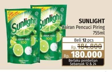 Promo Harga SUNLIGHT Pencuci Piring Jeruk Nipis 100 755 ml - Lotte Grosir