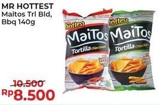 Promo Harga MR HOTTEST Maitos Tortilla Chips Balado, BBQ 140 gr - Alfamart