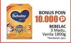 Promo Harga BEBELAC 3 Susu Pertumbuhan Madu, Vanila 1800 gr - Alfamidi