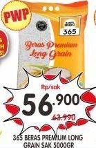 Promo Harga 365 Beras Premium Long Grain 5000 gr - Superindo