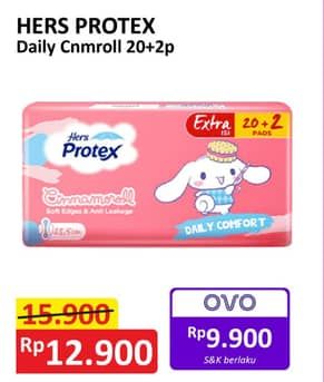 Promo Harga Hers Protex Daily Comfort Wing 23, 5cm 22 pcs - Alfamart