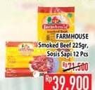 Promo Harga FARMHOUSE Smoked Beef 225gr/ Sosis Sapi 12s  - Hypermart