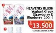Promo Harga HEAVENLY BLUSH Greek Yoghurt Strawberry, Blueberry 200 ml - Alfamidi