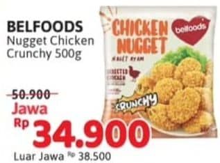 Promo Harga Belfoods Nugget Chicken Nugget Crunchy 500 gr - Alfamidi