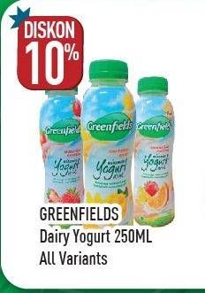 Promo Harga GREENFIELDS Yogurt Drink All Variants 250 ml - Hypermart
