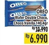 Promo Harga Oreo Wafer Double Choco, Choco Vanilla 140 gr - Hypermart