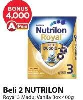 Promo Harga NUTRILON Royal 3 Susu Pertumbuhan Madu, Vanila 400 gr - Alfamart