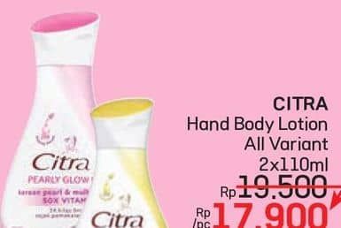 Promo Harga Citra Hand & Body Lotion All Variants 120 ml - LotteMart