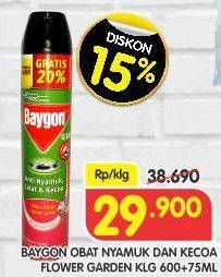 Promo Harga BAYGON Insektisida Spray Flower Garden 600 ml - Superindo